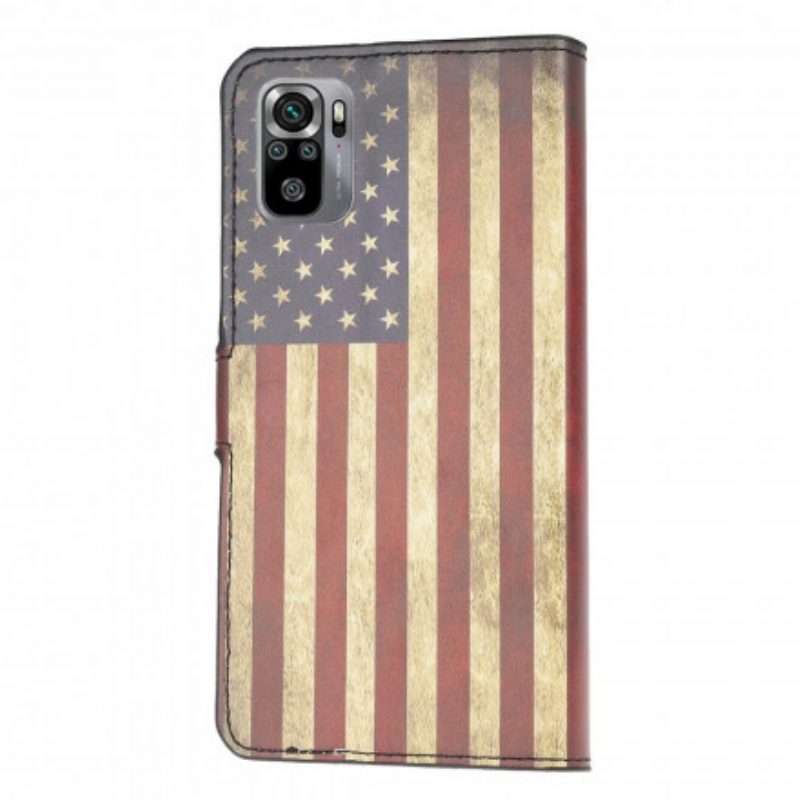 Custodia in pelle Xiaomi Redmi Note 10 / 10S Bandiera Americana