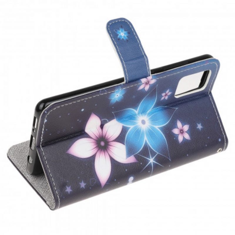 Custodia in pelle Xiaomi Redmi Note 10 / 10S Cinturino Lunare Fiori