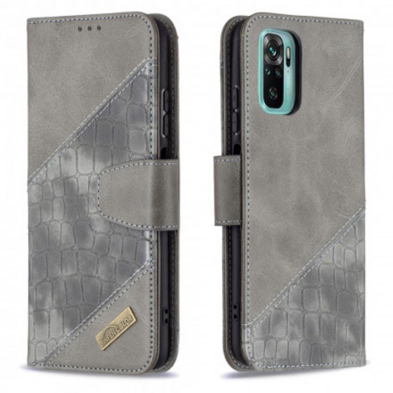 Custodia in pelle Xiaomi Redmi Note 10 / 10S Classico Effetto Pelle Di Coccodrillo