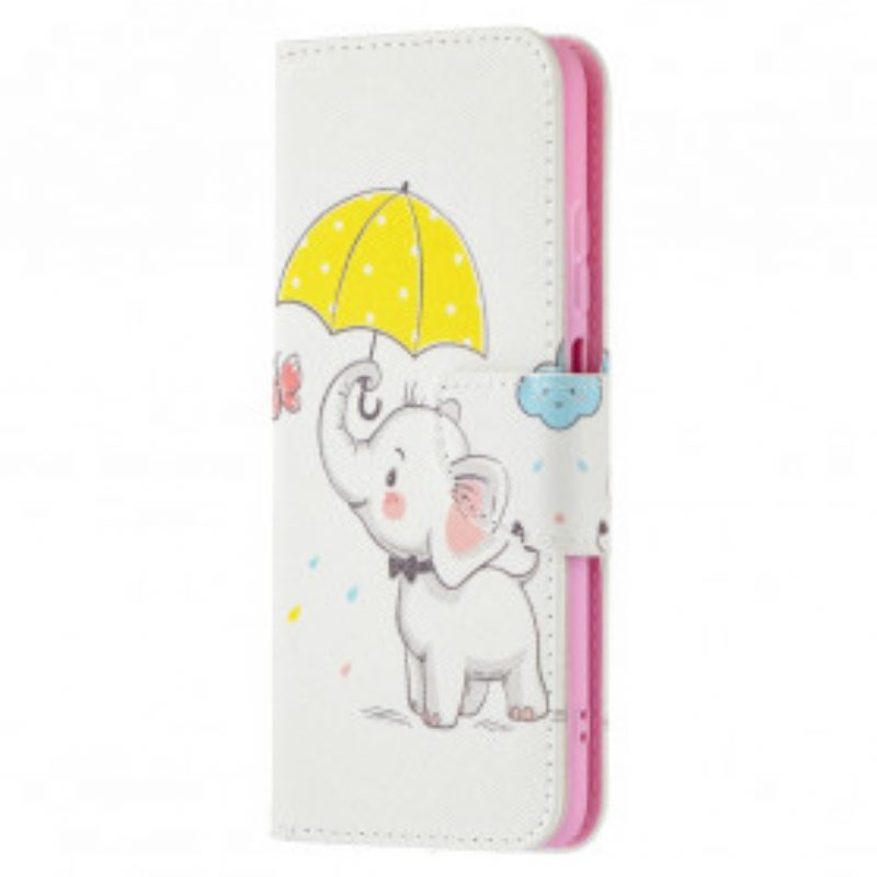 Custodia in pelle Xiaomi Redmi Note 10 / 10S Cucciolo Di Elefante