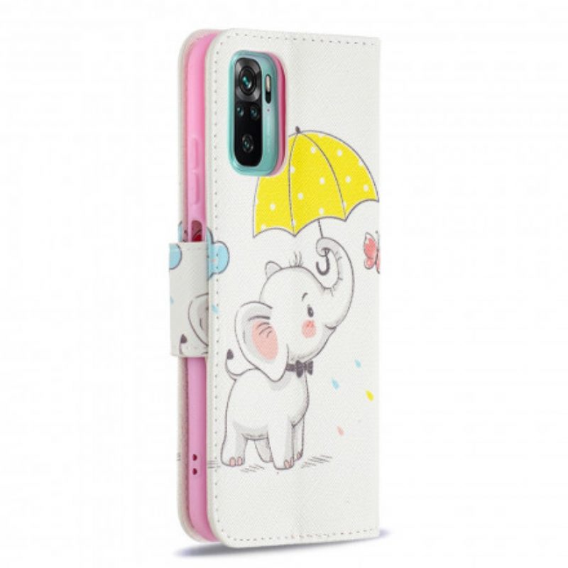 Custodia in pelle Xiaomi Redmi Note 10 / 10S Cucciolo Di Elefante