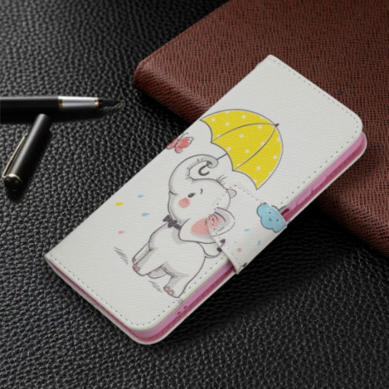 Custodia in pelle Xiaomi Redmi Note 10 / 10S Cucciolo Di Elefante