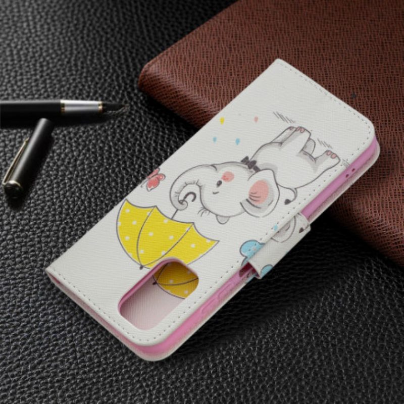 Custodia in pelle Xiaomi Redmi Note 10 / 10S Cucciolo Di Elefante