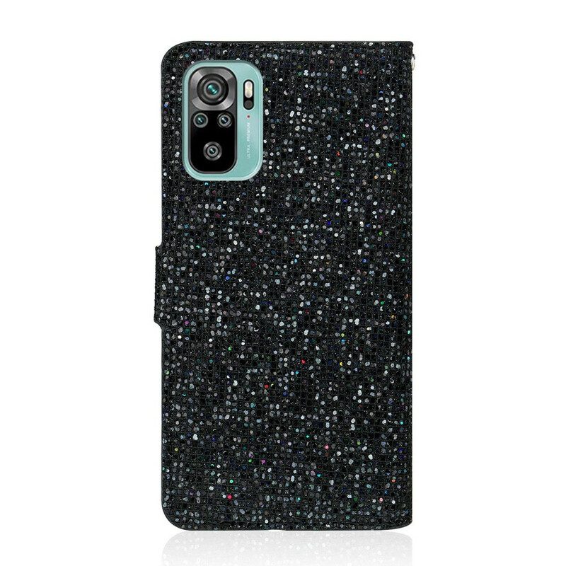 Custodia in pelle Xiaomi Redmi Note 10 / 10S Design A S Con Paillettes