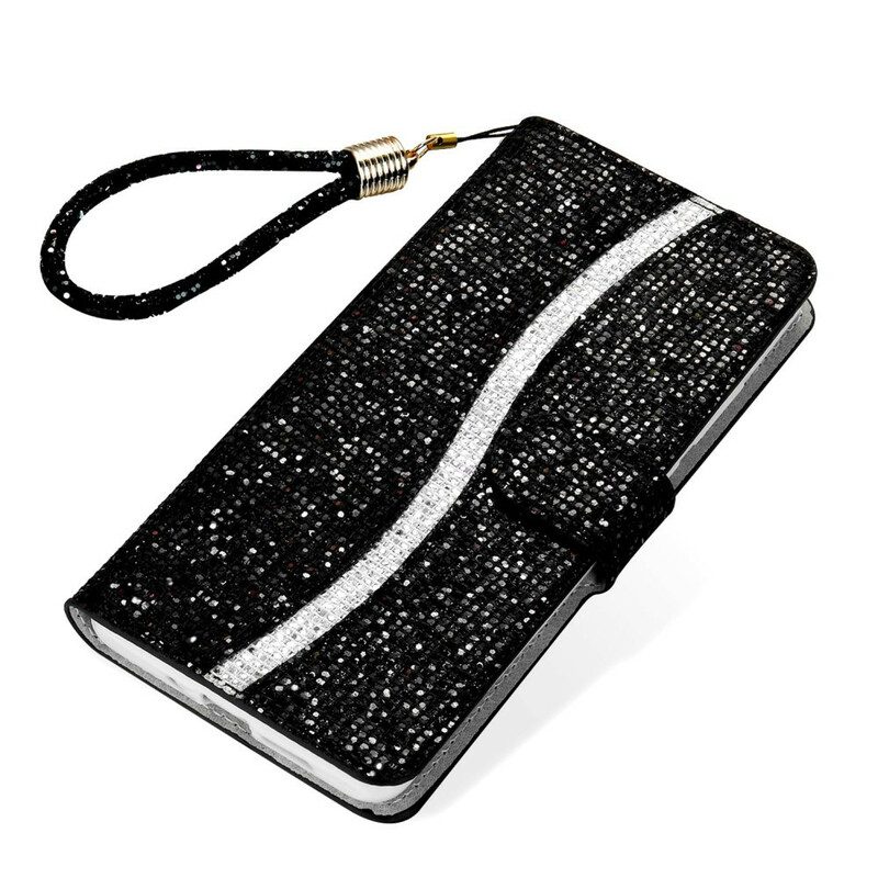 Custodia in pelle Xiaomi Redmi Note 10 / 10S Design A S Con Paillettes