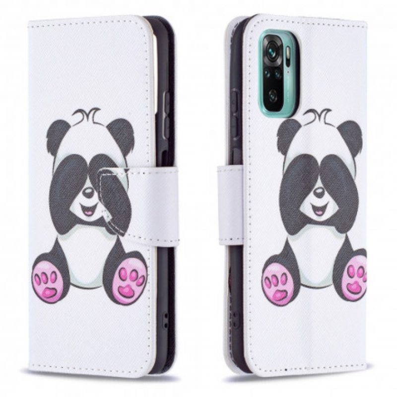 Custodia in pelle Xiaomi Redmi Note 10 / 10S Divertimento Panda