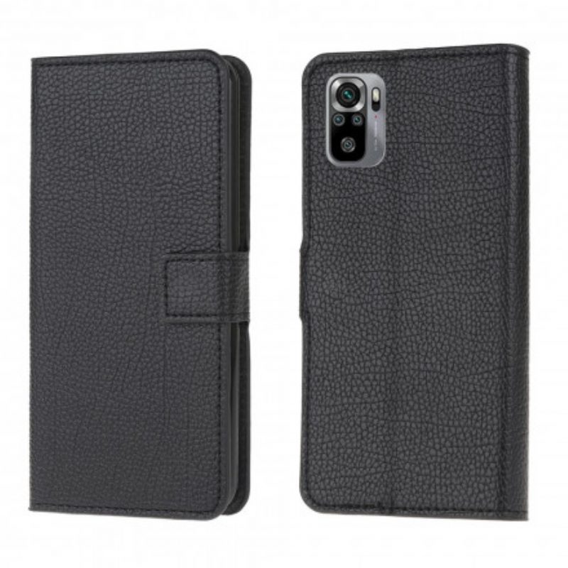 Custodia in pelle Xiaomi Redmi Note 10 / 10S Effetto Pelle Grana Litchi