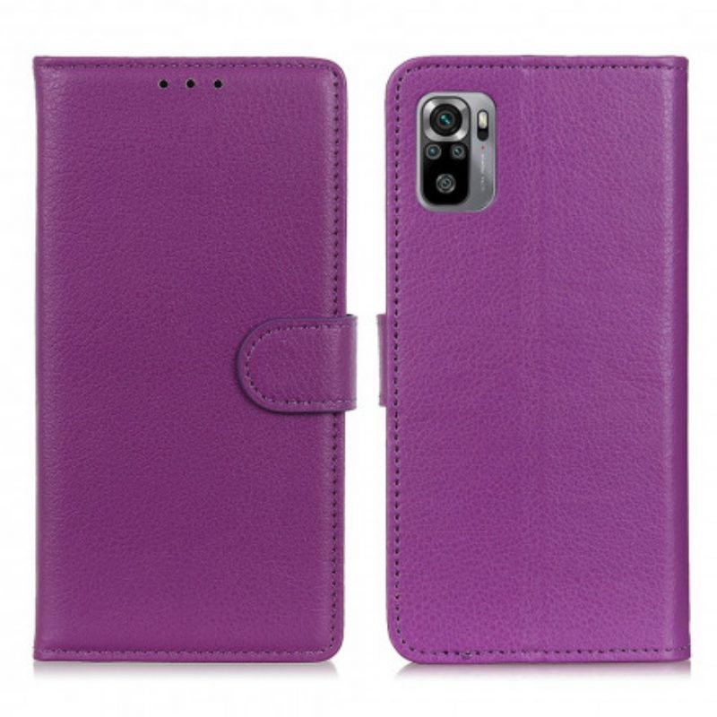 Custodia in pelle Xiaomi Redmi Note 10 / 10S Effetto Pelle Litchi Premium