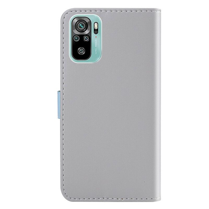 Custodia in pelle Xiaomi Redmi Note 10 / 10S Effetto Pelle Tricolore