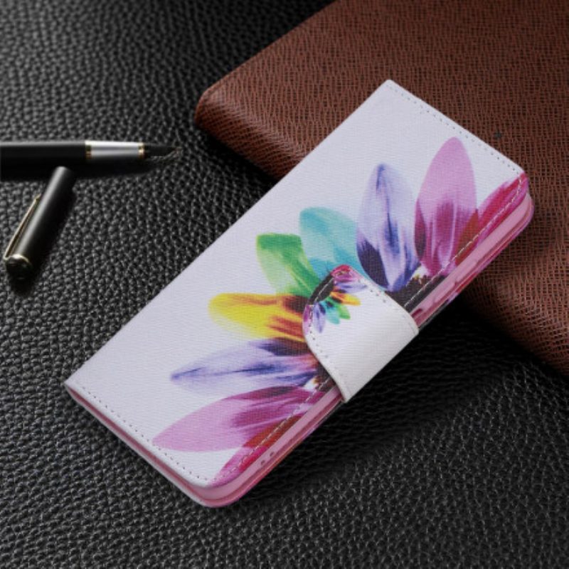 Custodia in pelle Xiaomi Redmi Note 10 / 10S Fiore Dell'acquerello