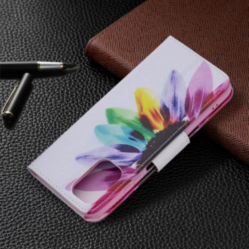 Custodia in pelle Xiaomi Redmi Note 10 / 10S Fiore Dell'acquerello