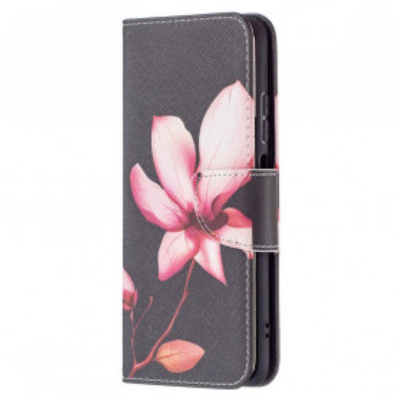 Custodia in pelle Xiaomi Redmi Note 10 / 10S Fiore Rosa