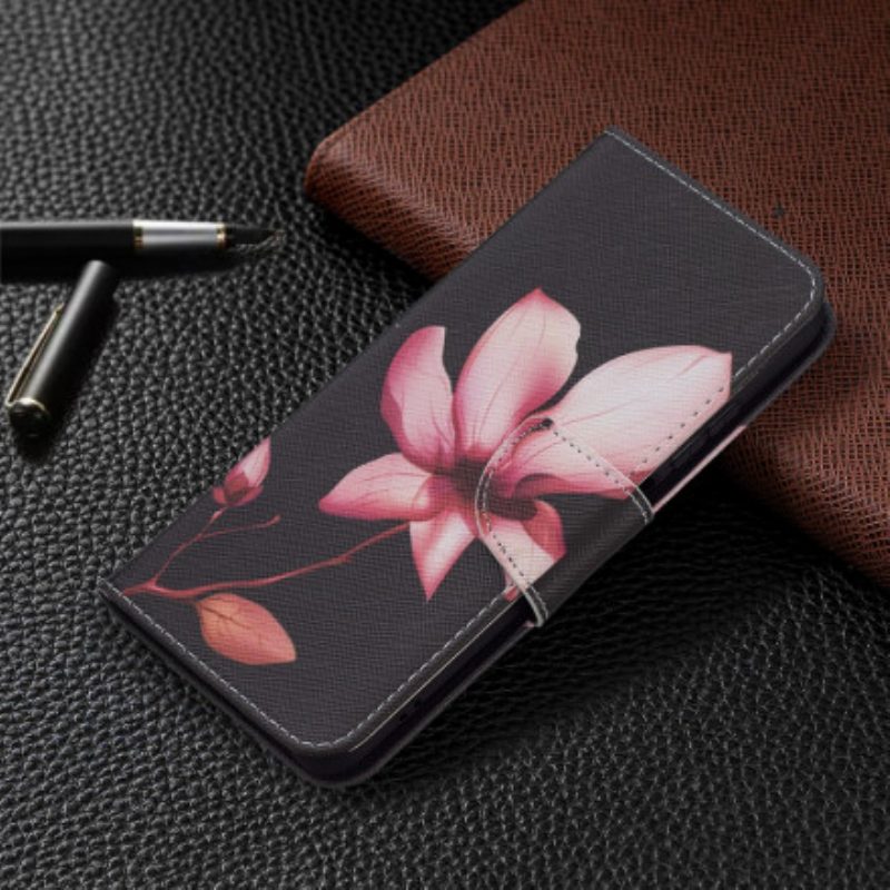 Custodia in pelle Xiaomi Redmi Note 10 / 10S Fiore Rosa