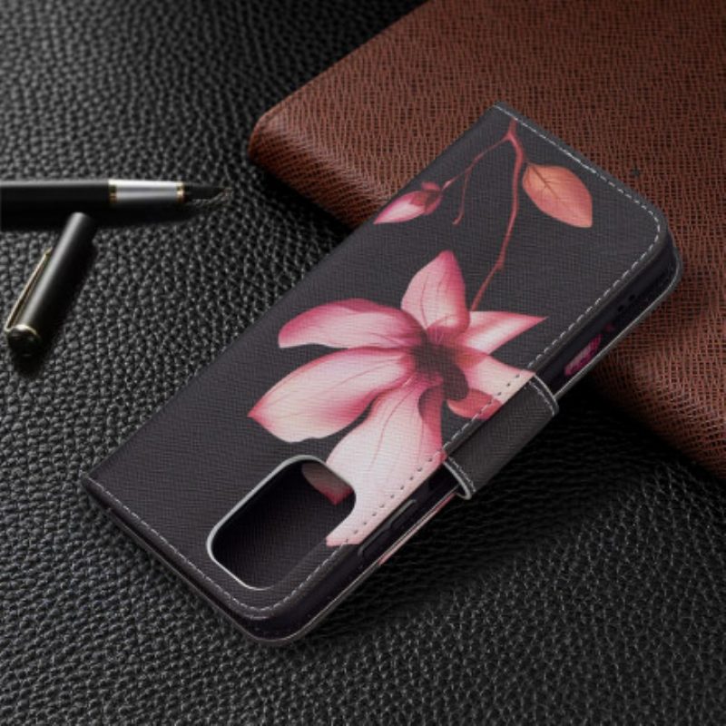 Custodia in pelle Xiaomi Redmi Note 10 / 10S Fiore Rosa