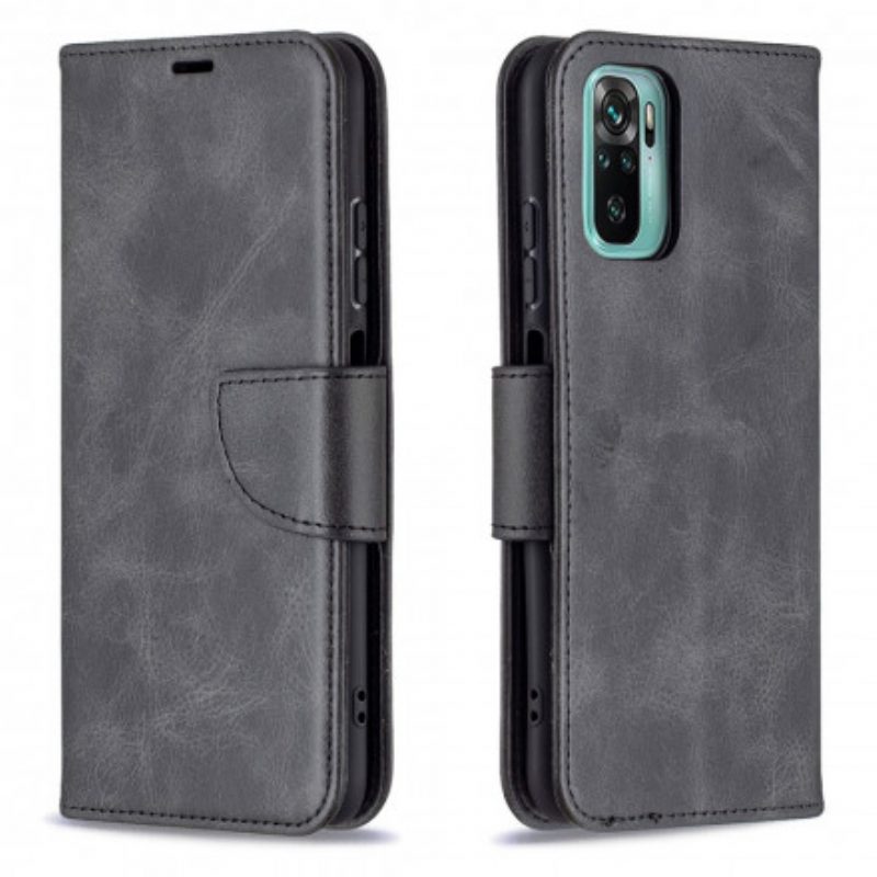 Custodia in pelle Xiaomi Redmi Note 10 / 10S Folio Cover Lembo Liscio Obliquo