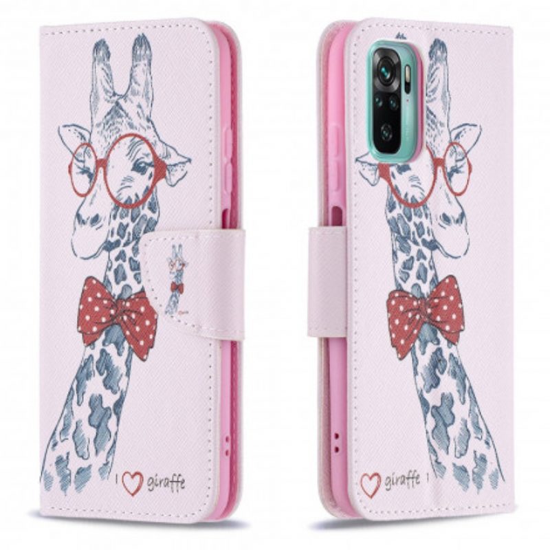 Custodia in pelle Xiaomi Redmi Note 10 / 10S Giraffa Intelligente