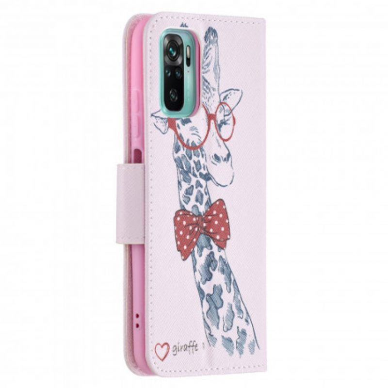 Custodia in pelle Xiaomi Redmi Note 10 / 10S Giraffa Intelligente