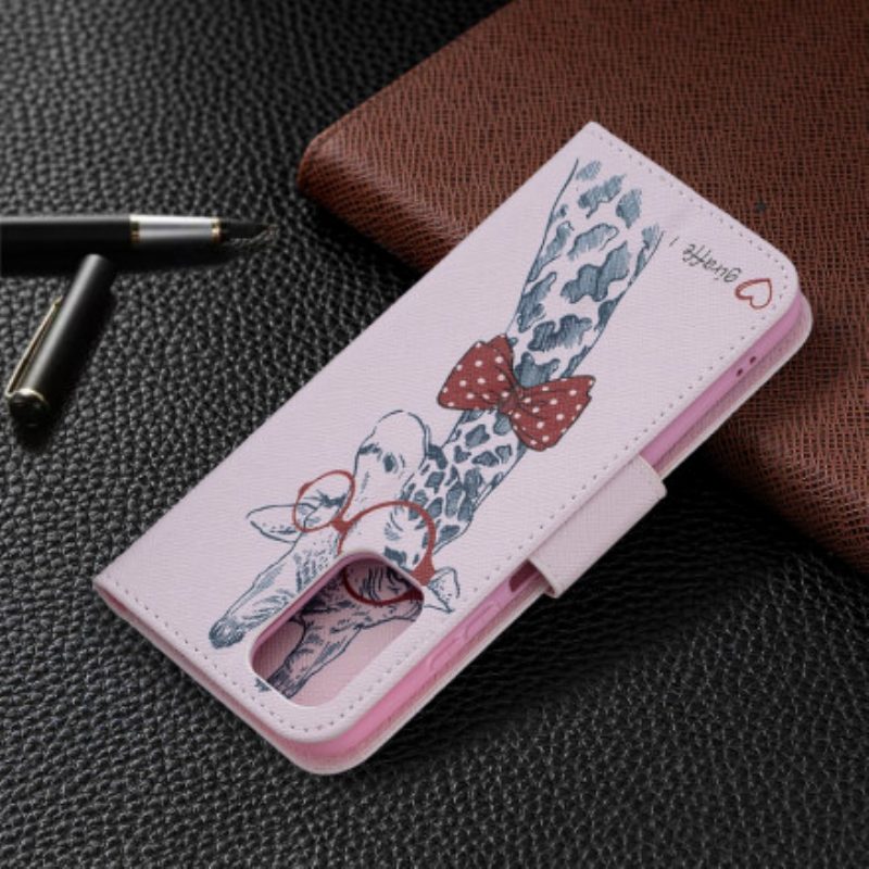 Custodia in pelle Xiaomi Redmi Note 10 / 10S Giraffa Intelligente