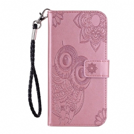 Custodia in pelle Xiaomi Redmi Note 10 / 10S Gufo Mandala E Cordino