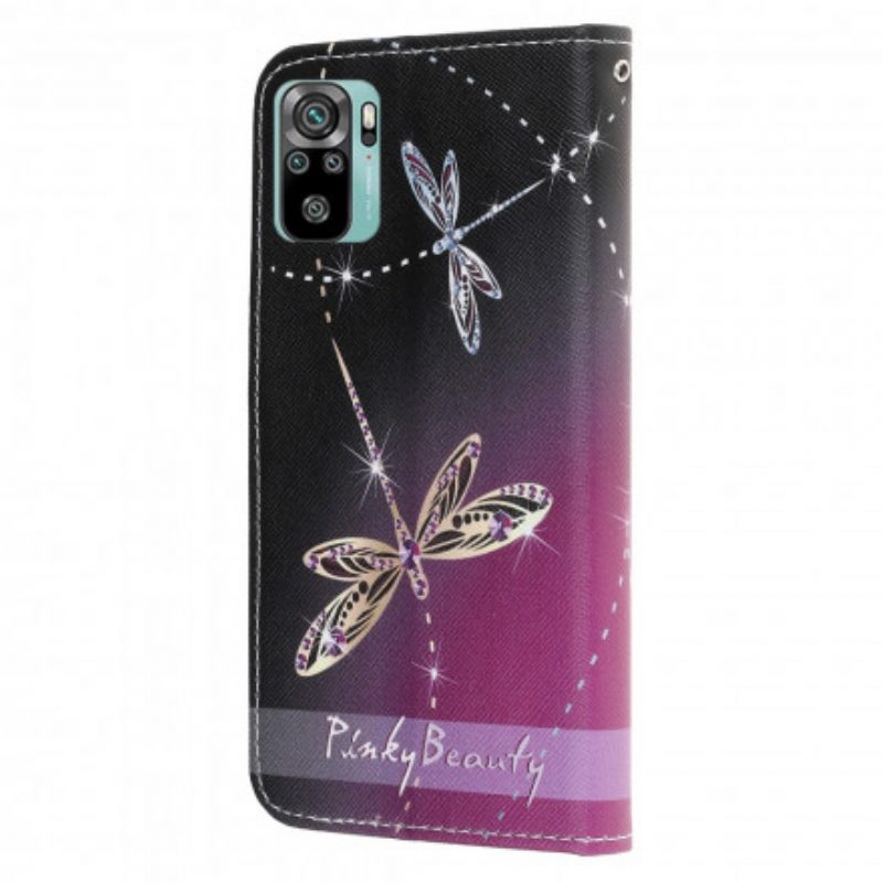 Custodia in pelle Xiaomi Redmi Note 10 / 10S Libellule Strappy