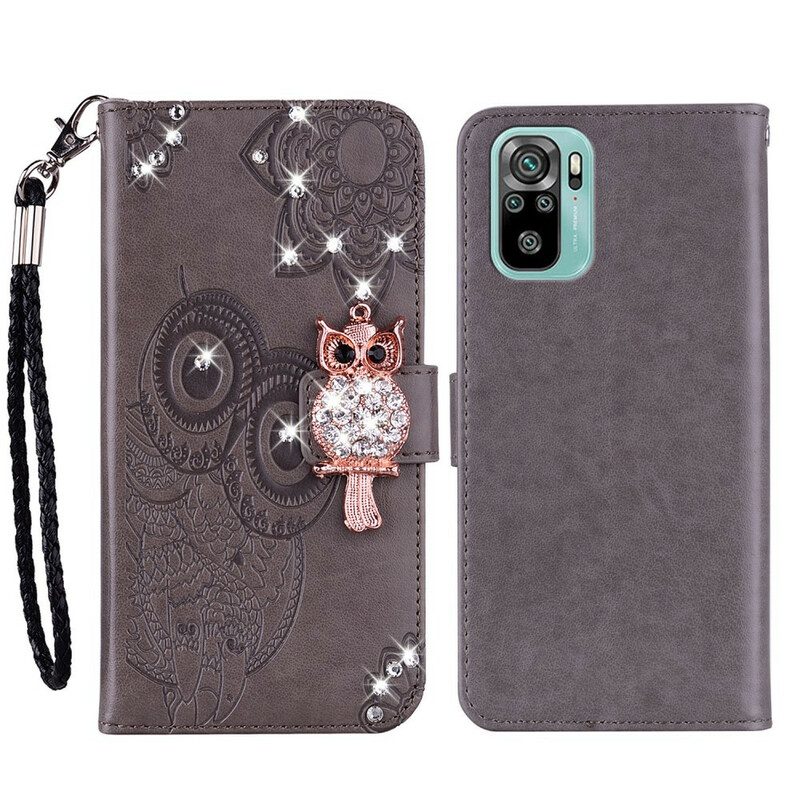 Custodia in pelle Xiaomi Redmi Note 10 / 10S Mandala E Fascino Del Gufo