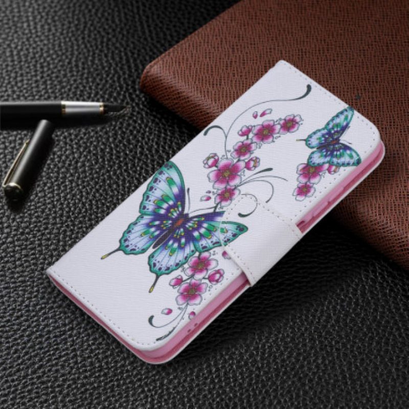 Custodia in pelle Xiaomi Redmi Note 10 / 10S Meravigliose Farfalle