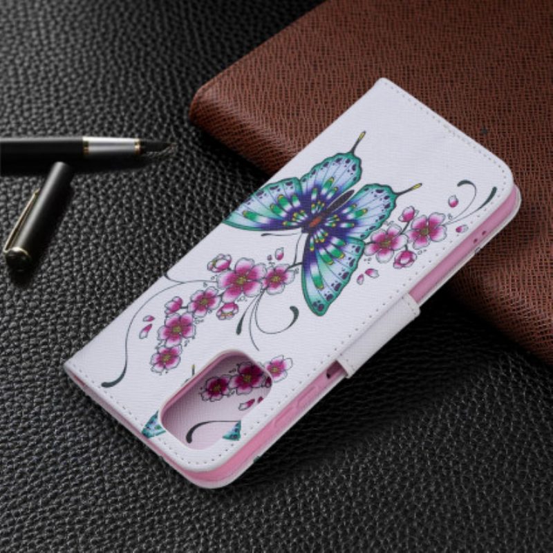 Custodia in pelle Xiaomi Redmi Note 10 / 10S Meravigliose Farfalle