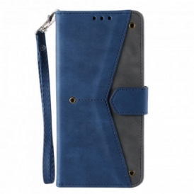 Custodia in pelle Xiaomi Redmi Note 10 / 10S Rivetti Bicolore In Ecopelle