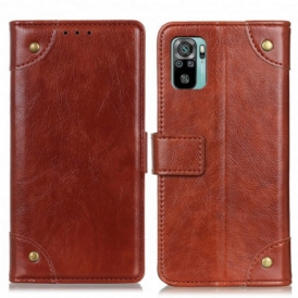 Custodia in pelle Xiaomi Redmi Note 10 / 10S Rivetti Vintage In Pelle Nappa Stile