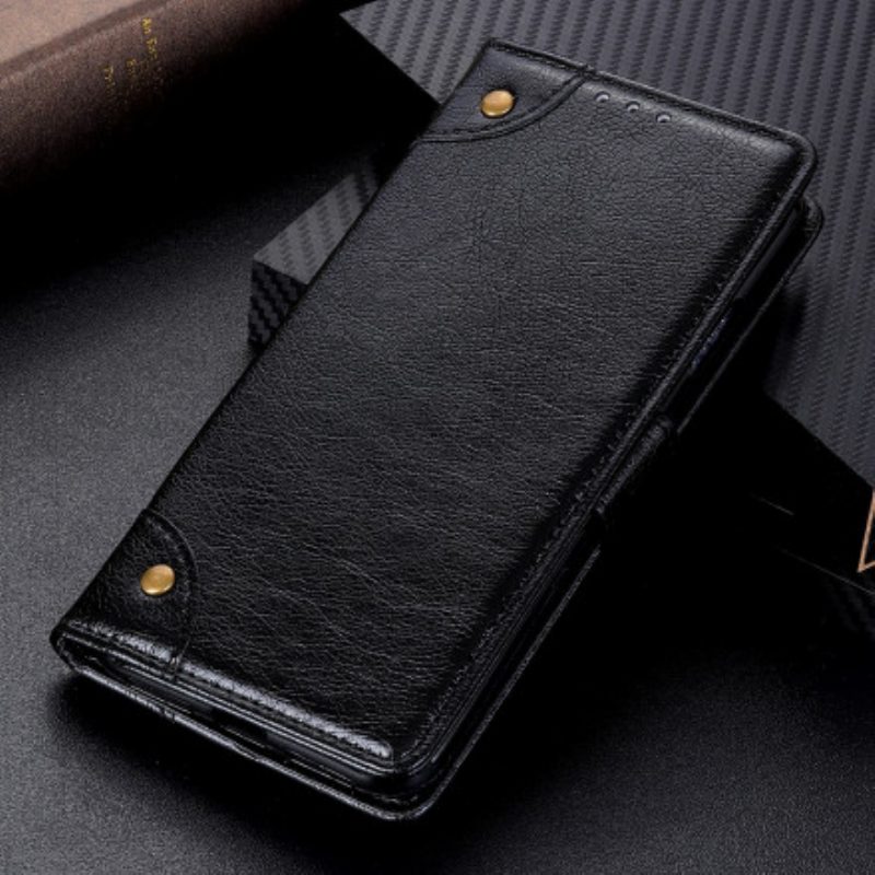 Custodia in pelle Xiaomi Redmi Note 10 / 10S Rivetti Vintage In Pelle Nappa Stile