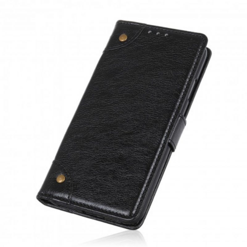 Custodia in pelle Xiaomi Redmi Note 10 / 10S Rivetti Vintage In Pelle Nappa Stile