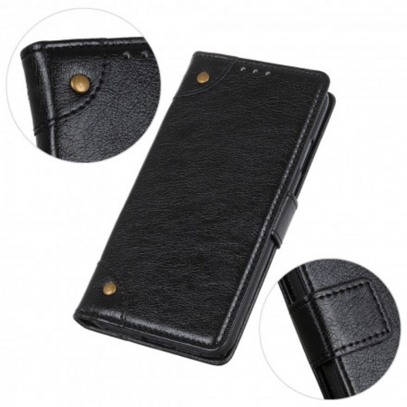 Custodia in pelle Xiaomi Redmi Note 10 / 10S Rivetti Vintage In Pelle Nappa Stile