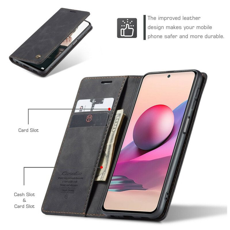 Folio Cover Xiaomi Redmi Note 10 / 10S Custodia in pelle Caseme Effetto Pelle