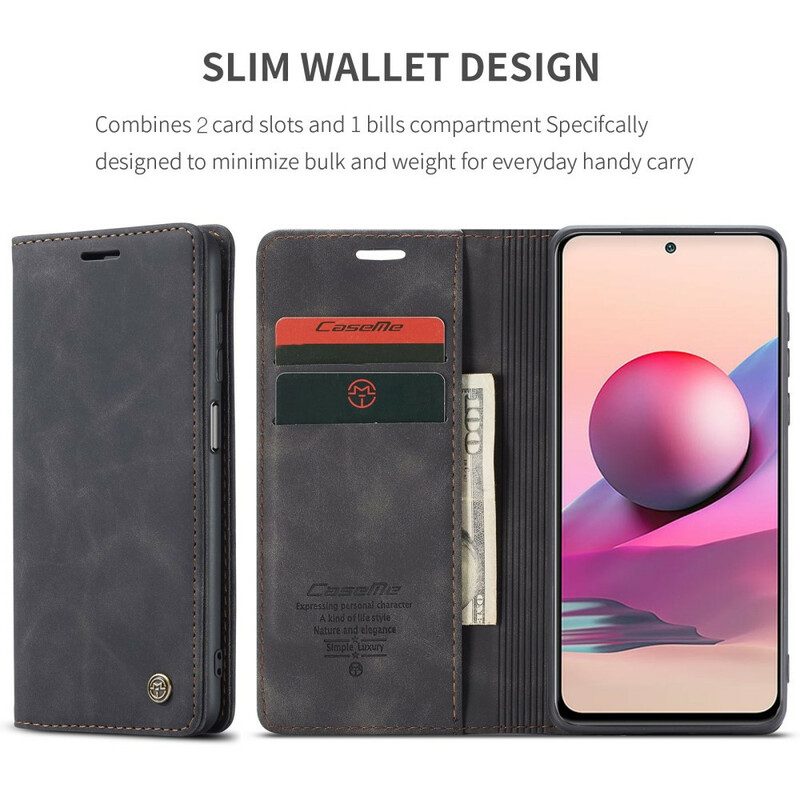 Folio Cover Xiaomi Redmi Note 10 / 10S Custodia in pelle Caseme Effetto Pelle