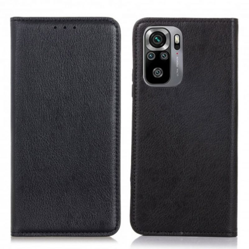 Folio Cover Xiaomi Redmi Note 10 / 10S Custodia in pelle Crosta Di Cuoio Litchi