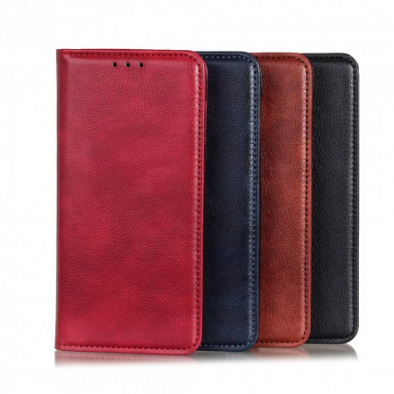 Folio Cover Xiaomi Redmi Note 10 / 10S Custodia in pelle Crosta Di Cuoio Litchi