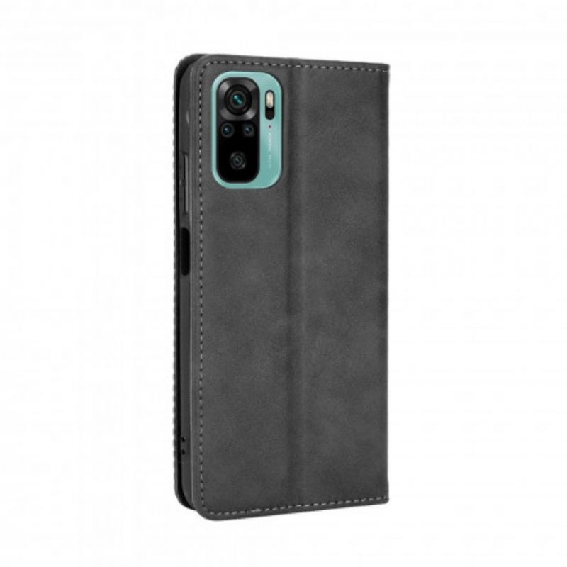 Folio Cover Xiaomi Redmi Note 10 / 10S Custodia in pelle Effetto Pelle Vintage Stilizzato