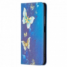 Folio Cover Xiaomi Redmi Note 10 / 10S Custodia in pelle Farfalle Colorate