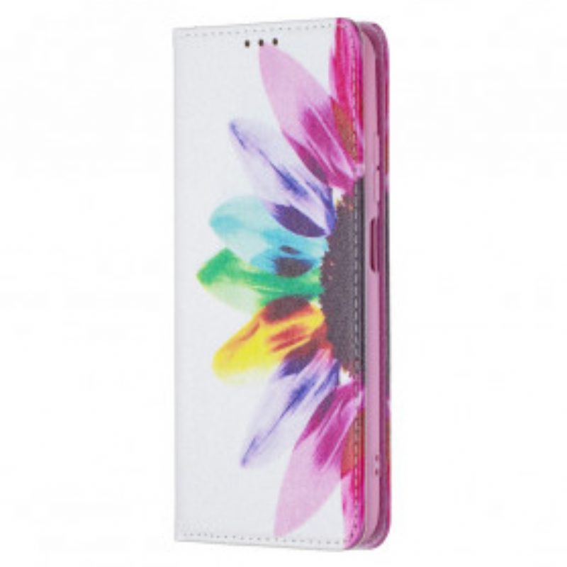 Folio Cover Xiaomi Redmi Note 10 / 10S Custodia in pelle Fiore Dell'acquerello