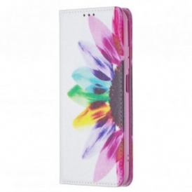 Folio Cover Xiaomi Redmi Note 10 / 10S Custodia in pelle Fiore Dell'acquerello