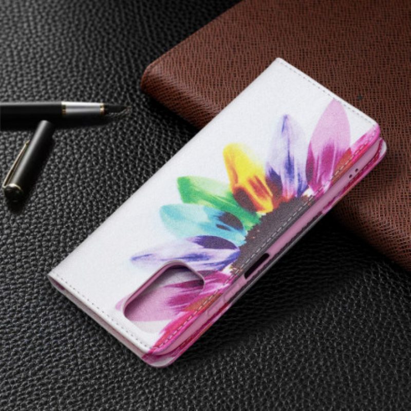 Folio Cover Xiaomi Redmi Note 10 / 10S Custodia in pelle Fiore Dell'acquerello