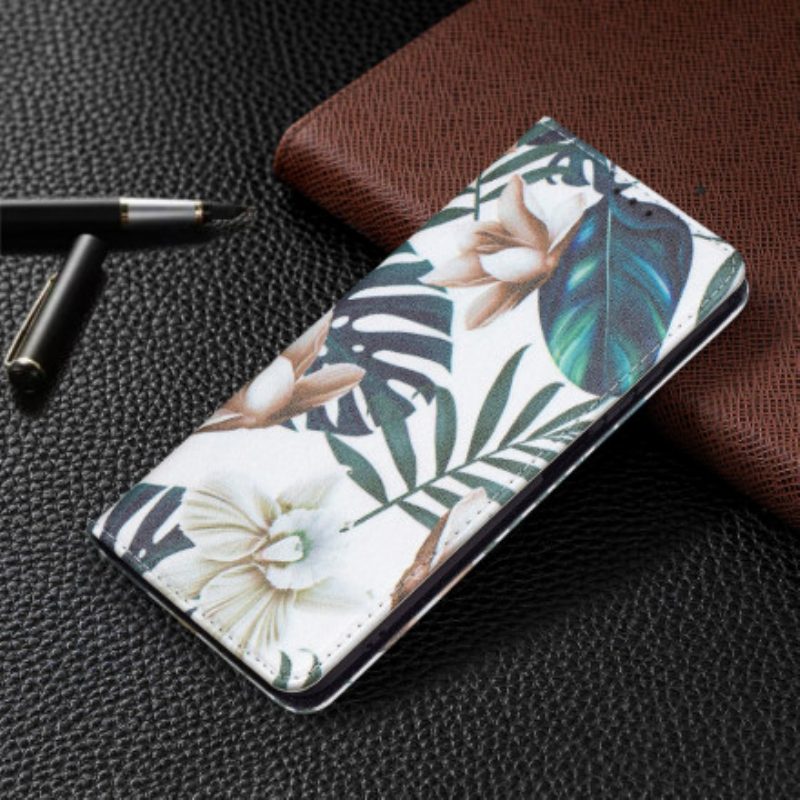 Folio Cover Xiaomi Redmi Note 10 / 10S Custodia in pelle Foglie