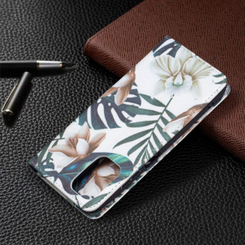 Folio Cover Xiaomi Redmi Note 10 / 10S Custodia in pelle Foglie