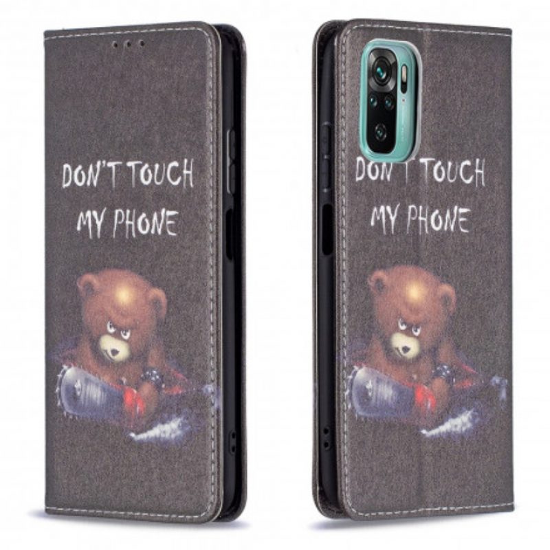 Folio Cover Xiaomi Redmi Note 10 / 10S Custodia in pelle Orso Pericoloso