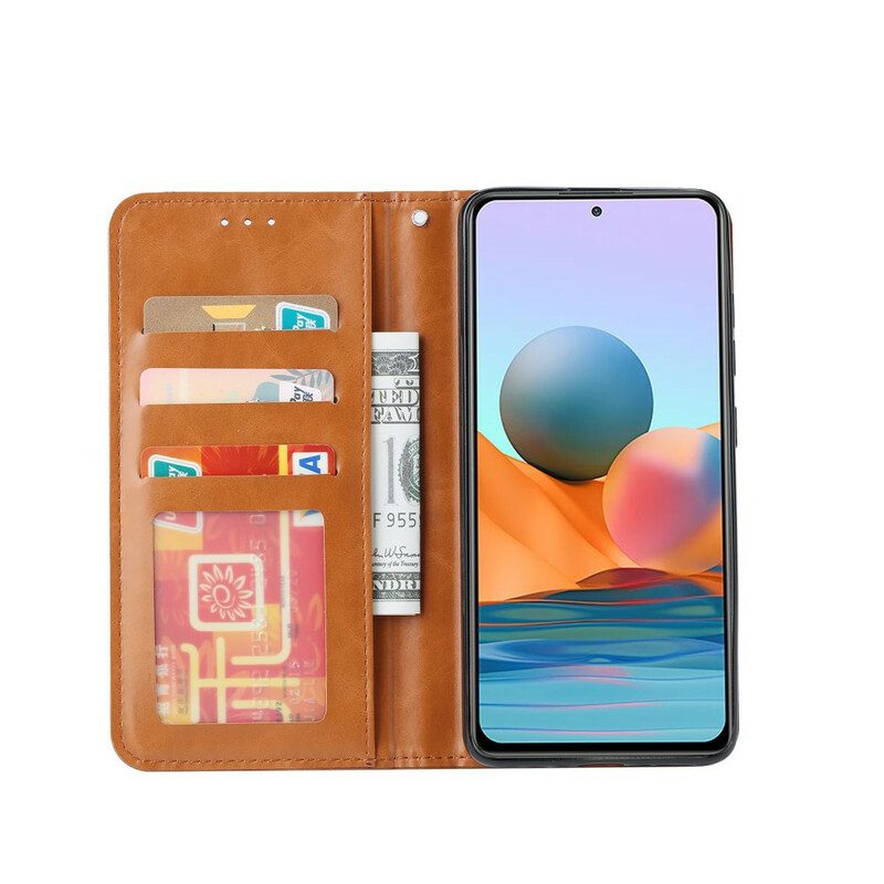 Folio Cover Xiaomi Redmi Note 10 / 10S Custodia in pelle Portacarte In Ecopelle