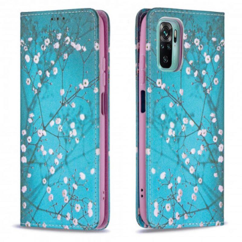 Folio Cover Xiaomi Redmi Note 10 / 10S Custodia in pelle Rami Fioriti