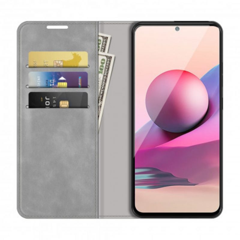 Folio Cover Xiaomi Redmi Note 10 / 10S Custodia in pelle Tocco Di Pelle