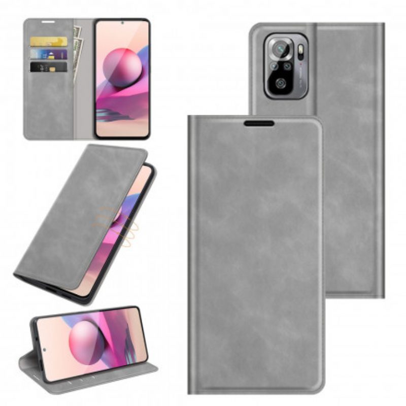 Folio Cover Xiaomi Redmi Note 10 / 10S Custodia in pelle Tocco Di Pelle