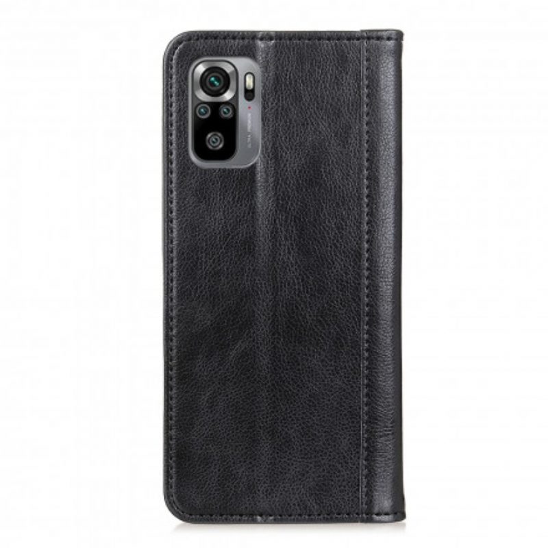 Folio Cover Xiaomi Redmi Note 10 / 10S Custodia in pelle Versione In Crosta Di Litchi