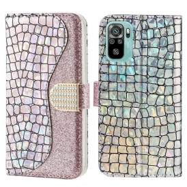 Folio Cover Xiaomi Redmi Note 10 / 10S Diamanti Coccodrillo